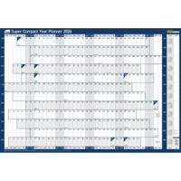 Sasco 2026 Super Compact Year Wall Planner 400W x 285Hmm With Wet Wipe Pen & Sticker Pack Unmounted - 2410264