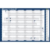 Sasco 2026 Compact Year Wall Planner 610W x 405mmH Landscape With Wet Wipe Pen & Sticker Pack Unmounted - 2410267