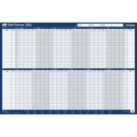 Sasco 2026 Staff Year Wall Planner 915W x 610mmH With Wet Wipe Pen & Sticker Pack Unmounted - 2410276
