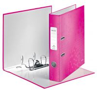 Leitz WOW Lever Arch File Laminated Paper on Board A4 50mm Spine Width Pink Metallic (Pack 10) 10060023