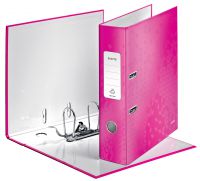 Leitz Wow Lever Arch File Laminated Paper on Board A4 80mm Spine Width Pink (Pack 10) 10050023