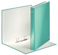 Leitz WOW Ring Binder Laminated Paper on Board 2 D-Ring A4 25mm Rings Ice Blue (Pack 10) 42410051