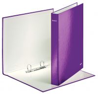 Leitz WOW Ring Binder Laminated Paper on Board 2 D-Ring A4 25mm Rings Purple (Pack 10) 42410062