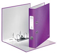 Leitz 180 WOW Lever Arch File Laminated Paper on Board A4 50mm Spine Width Purple (Pack 10) 10060062