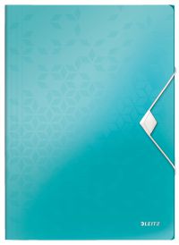 Leitz WOW 3 Flap Polypropylene A4 Folder Ice Blue 45990051 [Pack 10]