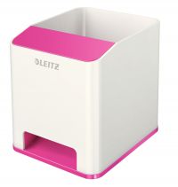 Leitz WOW Dual Colour Sound Pen Holder White/Pink 53631023