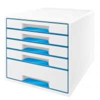 Leitz Wow Cube 5 Drawer Blue