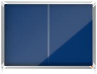 Nobo Premium Plus Blue Felt Lockable Noticeboard Display Case 8 x A4 925x668mm 1902565