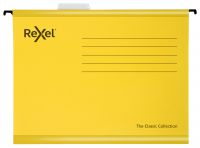 Rexel Classic A4 Suspension File Card 15mm V Base Yellow (Pack 25) 2115588