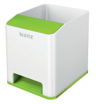Leitz WOW Dual Colour Sound Pen Holder White/Green 53631054
