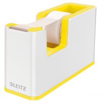 Leitz WOW Tape Dispenser Including 19mm Tape Duo Colour White/Yellow 53641016