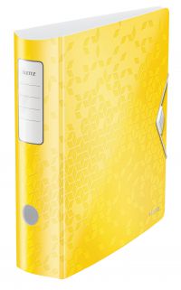 Leitz Active WOW 180deg Lever Arch File A4 80mm Yellow 11060016