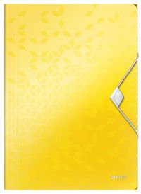 Leitz WOW 3 Flap Poylpropylene A4 Folder Yellow 45990016 [Pack 10]