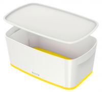 Leitz MyBox WOW Storage Box Small with Lid White/Yellow 52294016