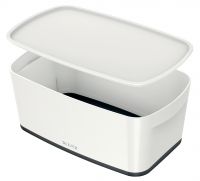Leitz MyBox WOW Storage Box Small with Lid White/Black 52294095