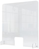 Nobo Premium Plus Acrylic Counter Protective Divider Screen with Hole 700x850mm Clear 1915488
