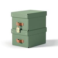 Leitz Puro Storage Box with Lid Small 7L Green 100% Recycled Card Pack of 2 - 61470050