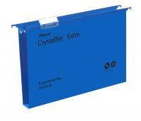 Rexel Crystalfile Extra Foolscap Suspension File Polypropylene 30mm Blue (Pack 25) 70633