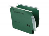 Rexel Crystalfile Extra 275 Foolscap Lateral Suspension File Polypropylene 30mm Green (Pack 25) 70640