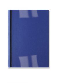 GBC Thermal Binding Covers 1.5mm Front PVC Clear Back Leathergrain A4 Royal Blue Ref IB451003 [Pack 100]