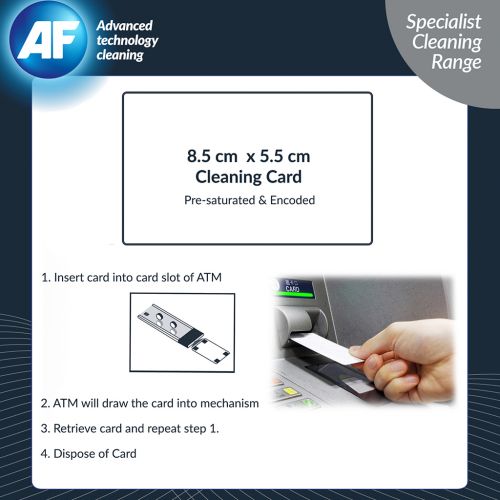 AF Cardclene ATM Magnetic Head/Chip Cleaning Card (Pack of 20) CCE020C