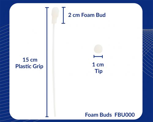 AFFBU100 | The extra long 15cm plastic handle allows access to hard to reach areas of equipment with foam bud head for absorbent cleaning. The soft foam bud is gentle yet effective on delicate equipment. Use with AF cleaning solutions for best results