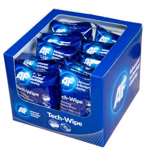 69696AF | Ever thought about how many finger prints are on your smartphone or tablet? AF technology wipes are an excellent solution to such a common problem. Effectively removes common grease, dust and fingerprints built up on screen surfaces. Just wipe and go. A handy flat pack of 25 impregnated wipes mean that you can clean your mobile technology on the go at your convenience.AF International always recommends that you check manufacturers guide before using any screen cleaner or test a small area first.