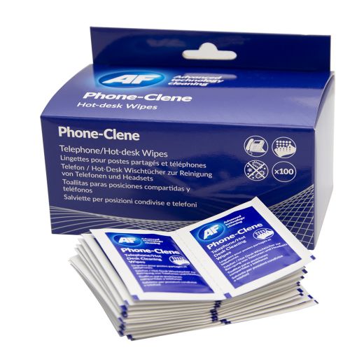 AF Phone-Clene Telephone Wipe Sachets (Pack of 100) APHC100