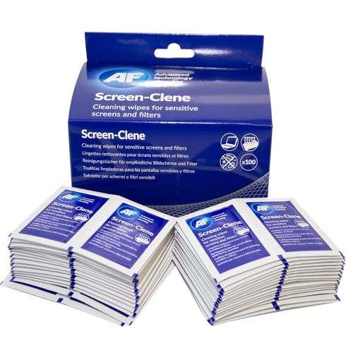 AF screen clene wipes are 100 individual screen cleaning wipes impregnated with a gentle non smear alcohol free solution for monitors, LCD and TFT screens. They remove built up dust and stubborn grease to leave a clean finish. Also available in a convenient tub to lock in freshness. AF International always recommends that you check manufacturers guide before using any screen cleaner or test a small area first.