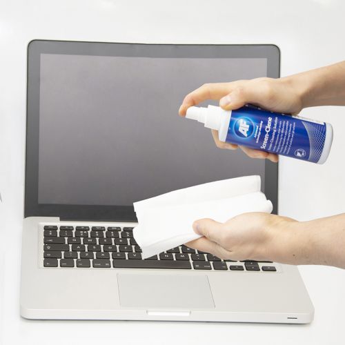 AFSCS250 | AF Screen-clene is a gentle 'non smear' alcohol free cleaning solution. Wipe away common grease, dust and fingerprints for a clearer screen. For use on a variety of screens including Smart TV's, TFT and LCD. Use with an AF Lint free cloth for optimal results on your screens. Spray onto your AF cloth and gently clean the surface of the screen to leave a smear free finish. Refer to manufacturer’s instructions prior to use.AF International always recommends that you check manufacturers guide before using any screen cleaner or test a small area first.