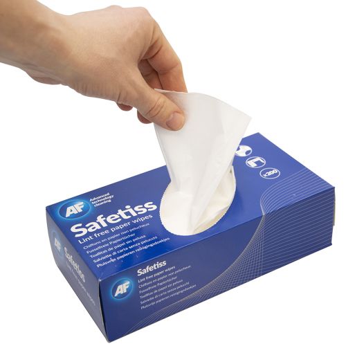 Safetiss is an ideal solution for common spillages in general office environments or home workstation cleaning. Provides a high quality wet strength for exceptional absorbency. Safe to use on screens and packaged in a dispenser box for convenient use.