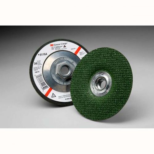 3M Green Corps Flexible Grinding Wheel, 36 4-1/2 in x 1/8 in x 5/8-11 Internal, 10 per inner 40 per case 051111511640