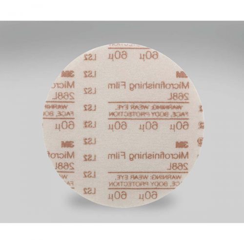 3M Hookit Microfinishing Film Type D Disc 268L, 6 in x NH 60 Micron, 500 per case 60020002998