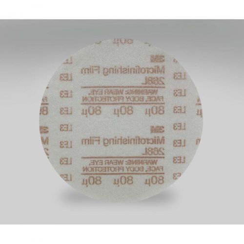 Image of 3M Hookit Microfinishing Film Type D Disc 268L, 6 in x NH 80 Micron, 500 per case 60020003020