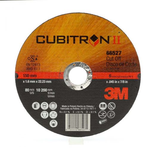 3M Cubitron II Cut-Off Wheel 66520, T1 4in x .06in x 3/8in, 25 per inner, 50 per case 60440282394