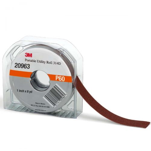 Image of 3M Portable Utility Cloth Roll 314D, 1 in x 8 yd P60 X-weight, 5 per case 60440142432