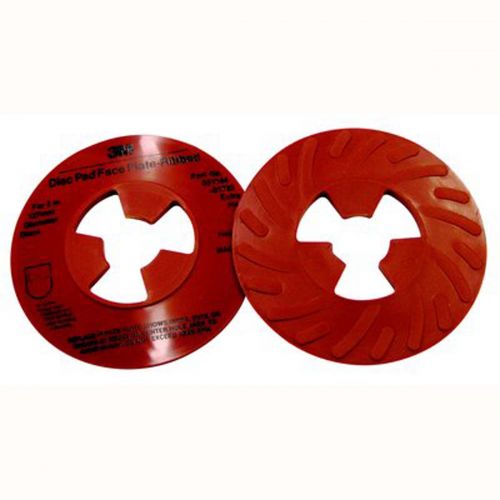 3M Disc Pad Face Plate Ribbed 81732, 5 in Extra Hard Red, 10 per case 051144817320