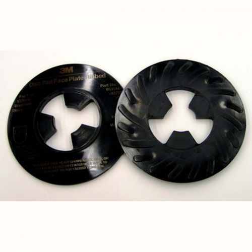 3M Disc Pad Face Plate Ribbed 81733, 5 in Hard Black, 10 per case 051144817337