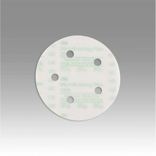 3M Hookit Microfinishing Film Type D D/F Disc 268L, 5 in x NH 5 Holes 30 Micron, 500 per case 60650031895