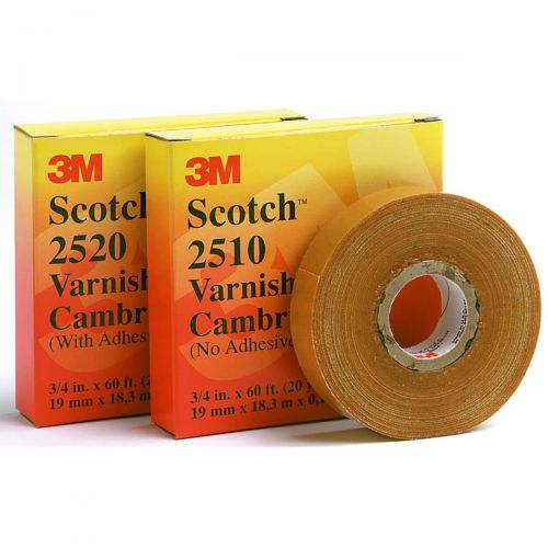 3M Scotch Electrical Insulating Varnished Cambric Tape 2520, 3/4 in x 60 ft 80610989537