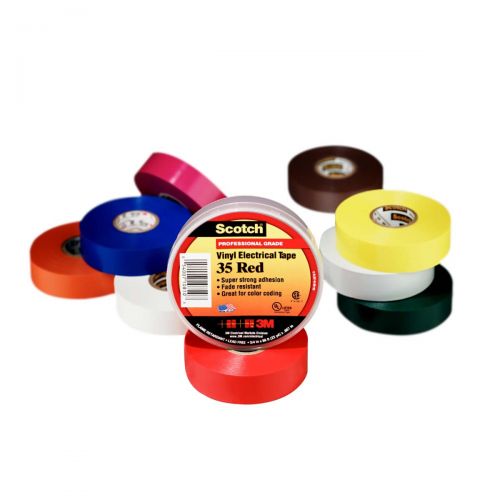 3M Scotch Vinyl Color Coding Electrical Tape 35, 1/2 in x 20 ft, Green 80610834030
