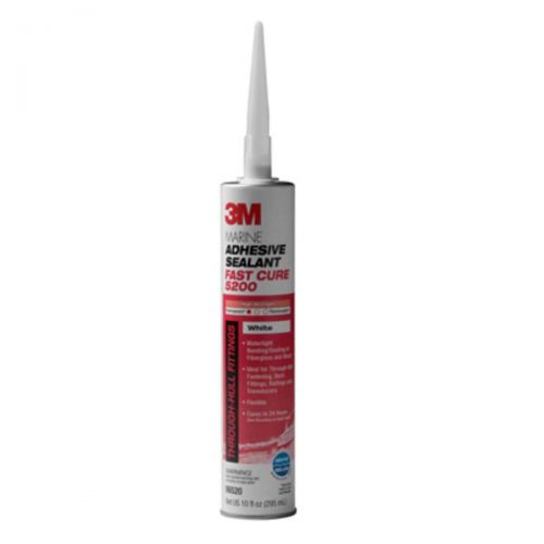 3M Marine Adhesive Sealant 5200 Fast Cure White, PN06520, 1/10 Gallon Cartridge, 12 per case 60980045573