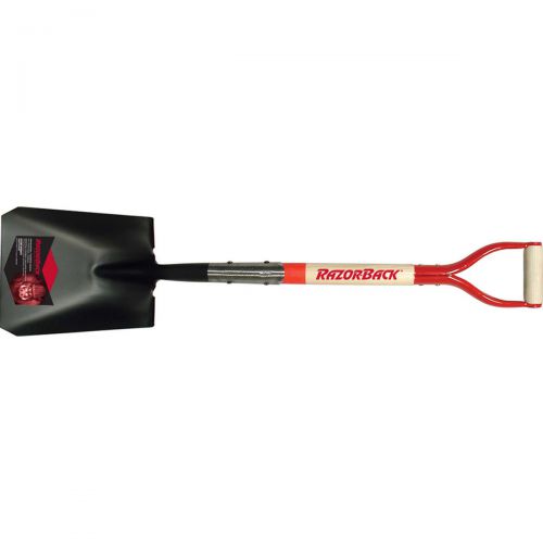 Razor-Back Square Point Shovel With Forward-Turn Step And Dual Rivet And D-Grip 42116