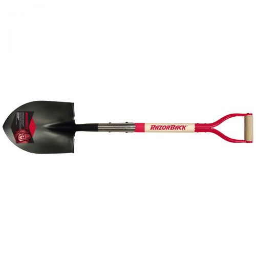 Razor-Back Round Point Shovel With Rolled-Step And Dual Rivet And D-Grip 43201