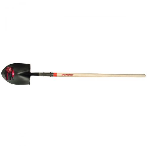 Razor-Back Round Point Shovel With Rolled Step, Open-Back, And Dual Rivet 45519