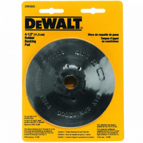 Image of Dewalt 4-1/2In Rubber Backing Pad DW4945