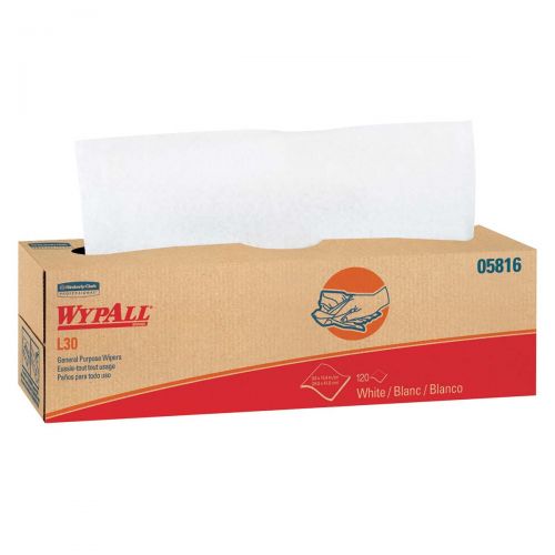 Image of L30 General Purpose Wipers White 16.4''x9.8'' POP-UP Box