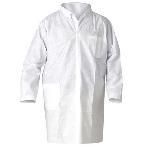 Kleenguard A20 Breathable Particle Protection Lab Coats, 4 Snap Closure, Knee Length, White, Xl, 25 / Case 10039