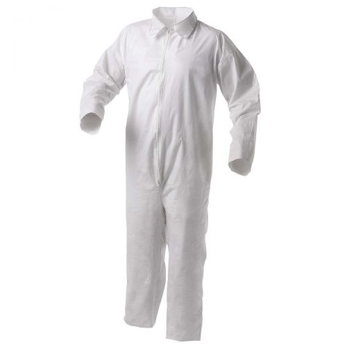 Kleenguard A35 Disposable Coveralls, Liquid And Particle Protection, Zip Front, Open Wrists Ankles, White, 2Xl, 25 Garments / Case 38920