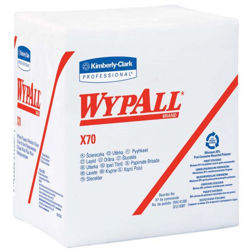 WypAll X70 Wipers White 12.5''x12'' BRAG Box